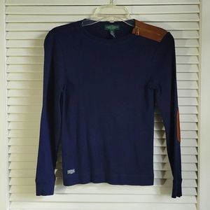 Ralph Lauren navy blue top, petite M NWOT